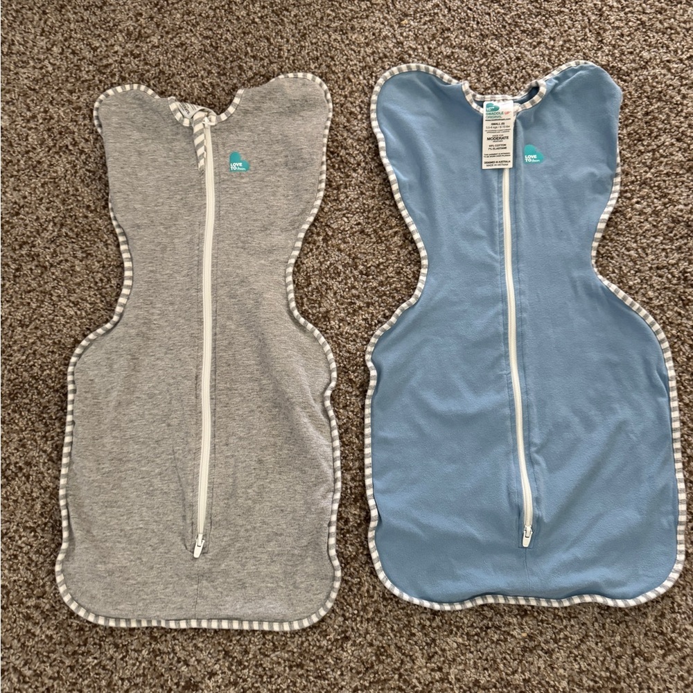 Love to Dream swaddle in Gray and Blue